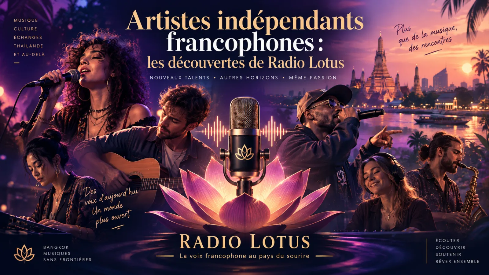 Artistes indépendants francophones présentés sur Radio Lotus