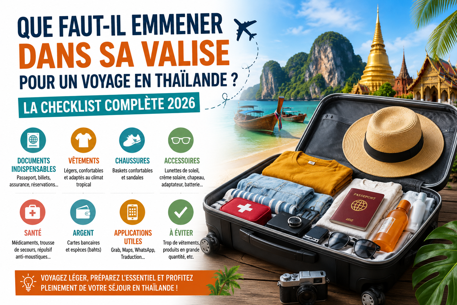 Que faut-il emporter dans sa valise pour la Thaïlande ? Checklist complète 2026